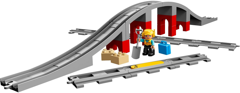 LEGO® railway bridge and rails