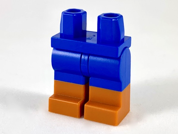 LEGO Minifiguren Beine & Röcke - Blaue Hüfte mit dunkelorangenen Schuhen