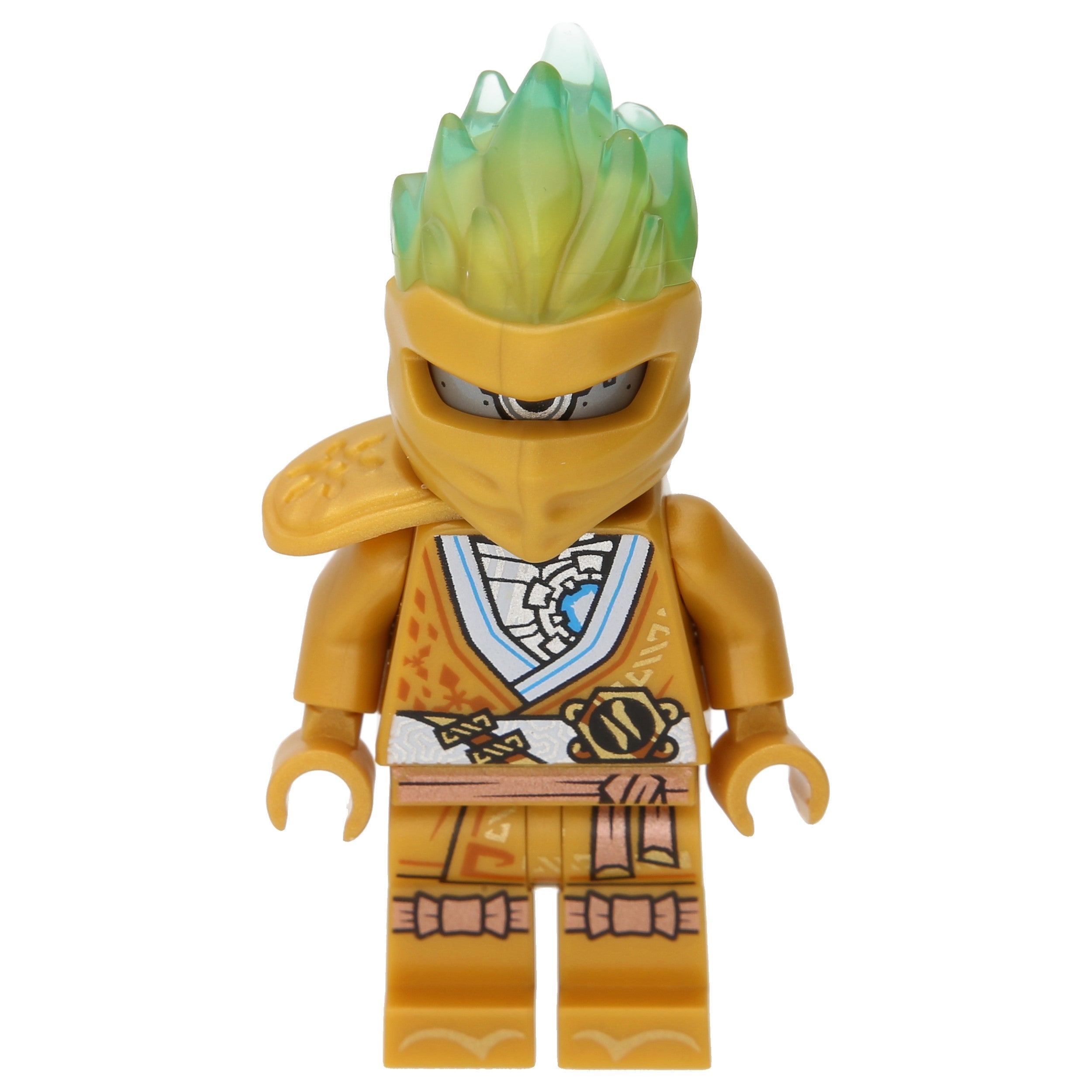 LEGO Ninjago Minifigure Zane with shoulder plates and energy effect (golden ninja)