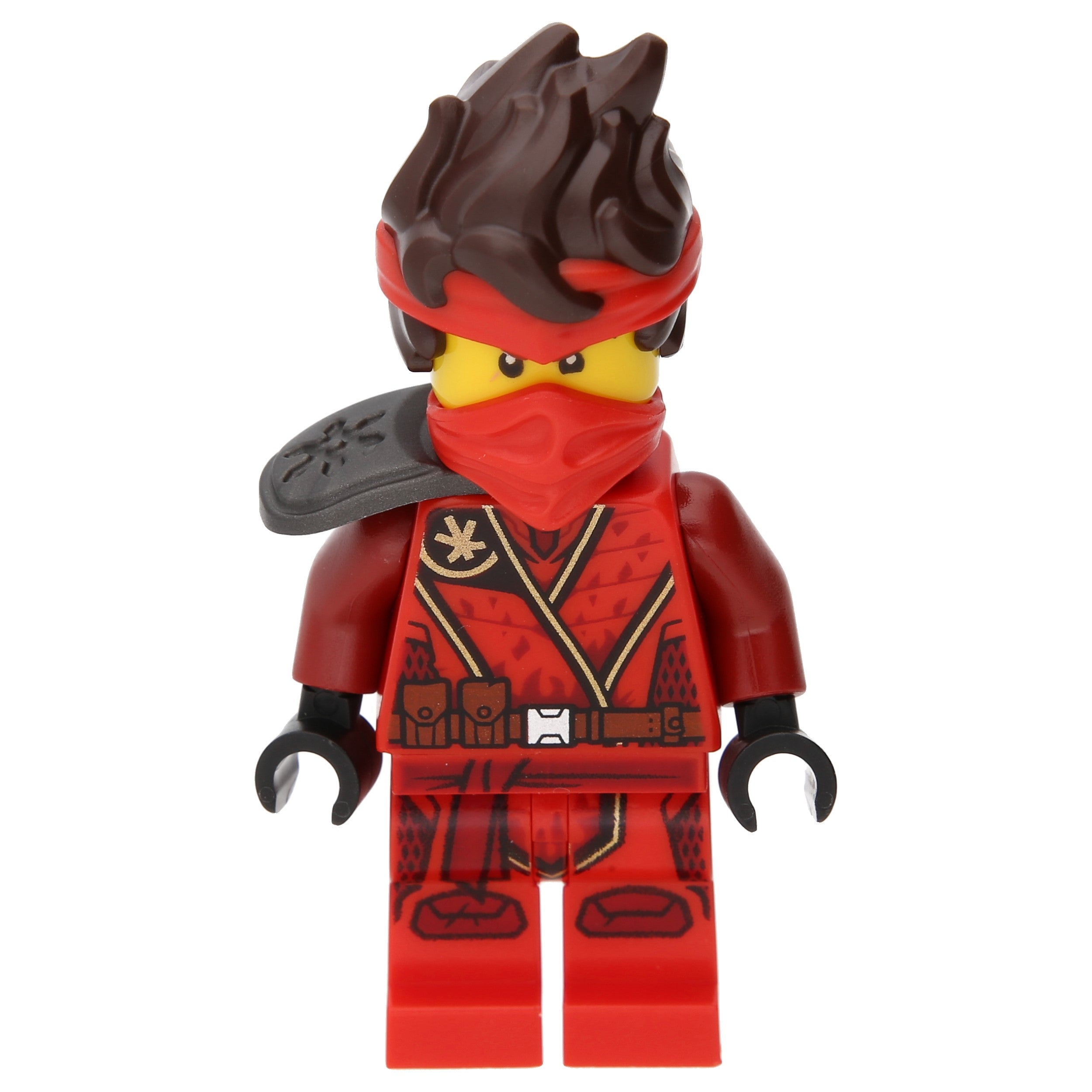 Lego Ninjago Minifigure - Kai with shoulder plate, hair and mask (secret of depth)