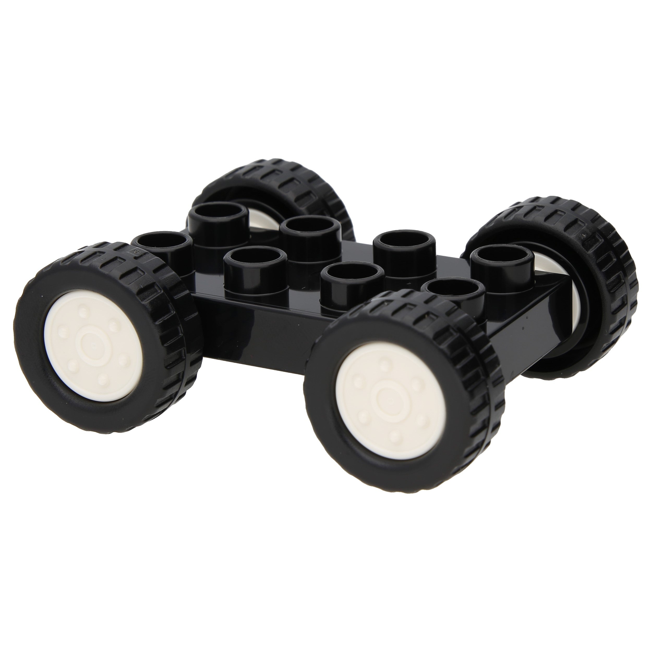 LEGO Duplo Transportmittel - Fahrzeugbasis 2 x 4 mit weißen Felgen (Schwarz)