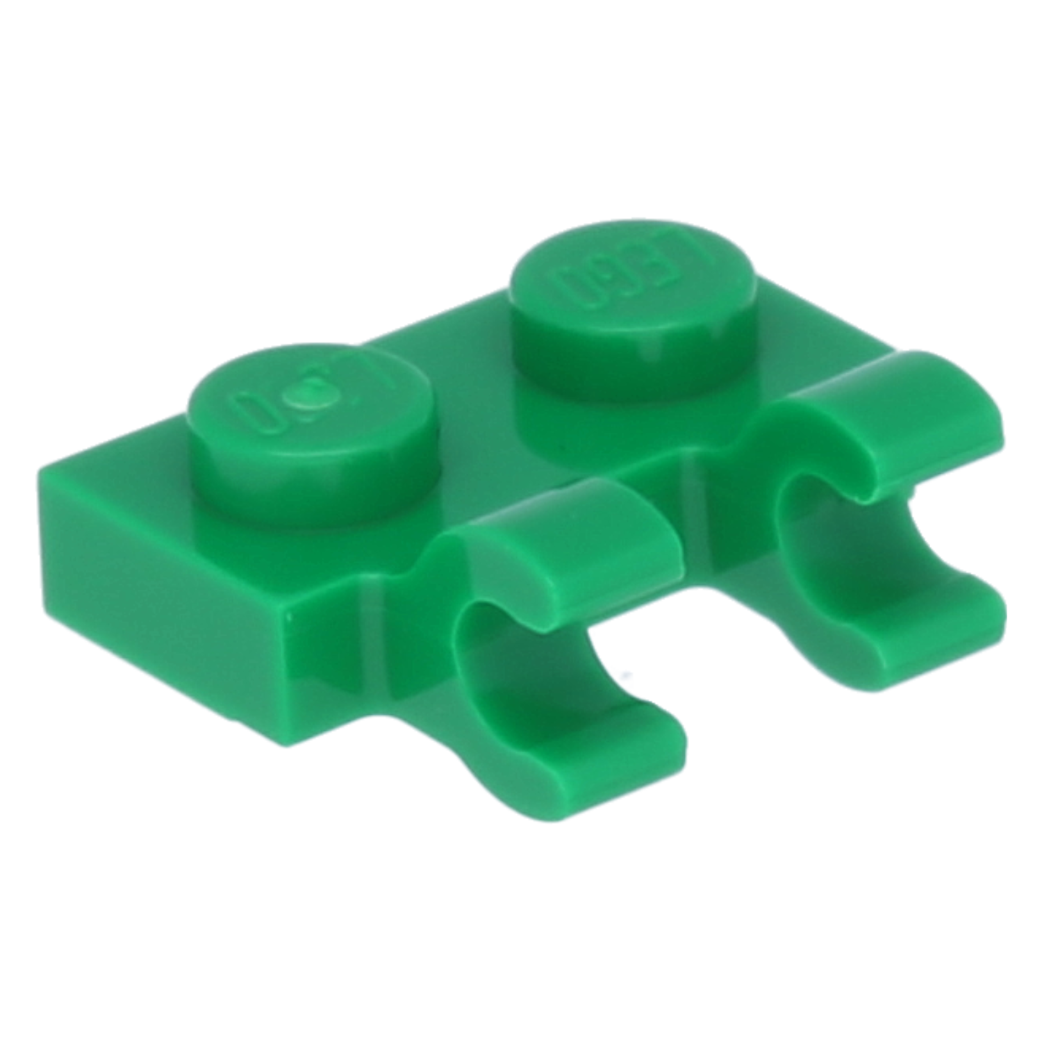 Lego plates (modified) - 1 x 2 with 2 open O clips