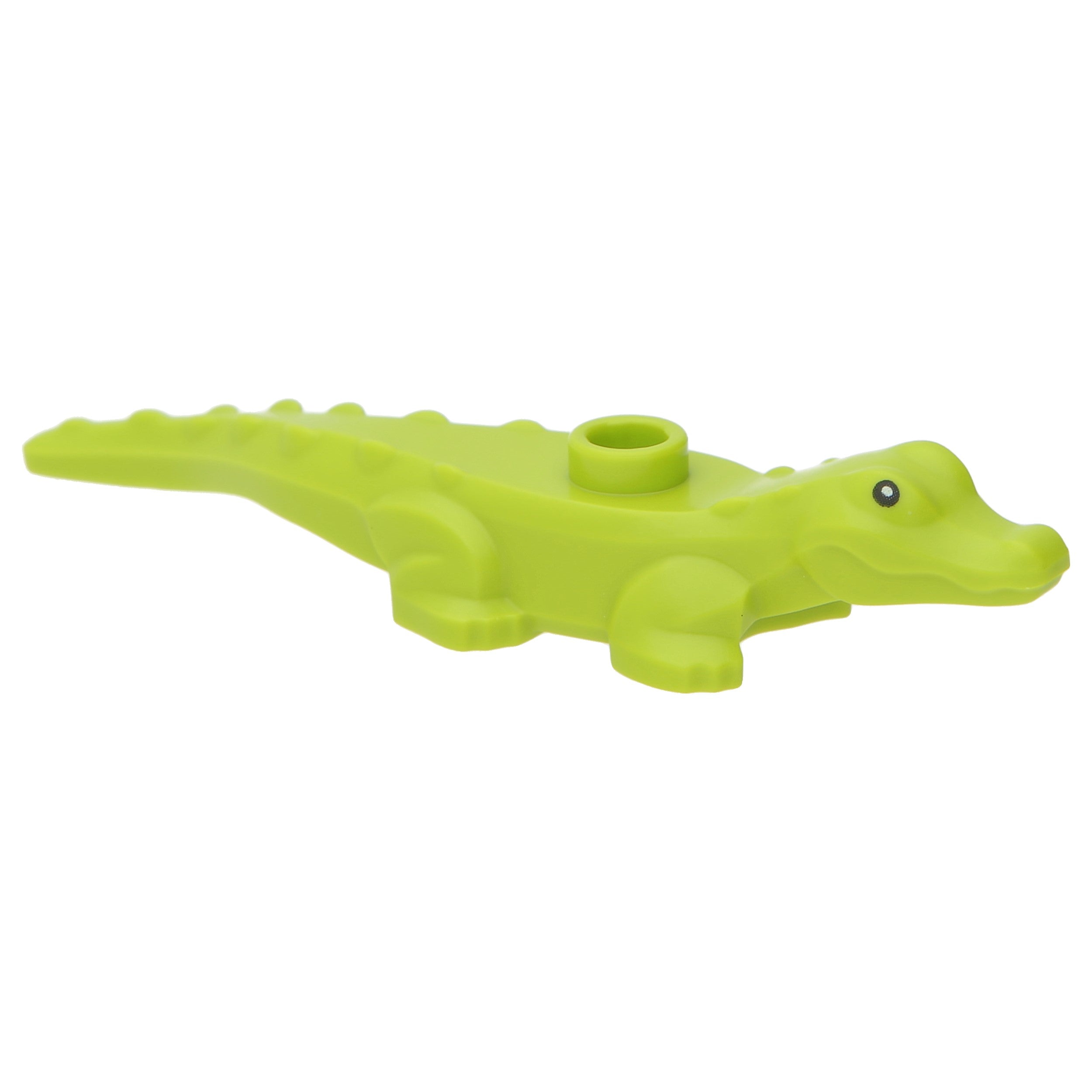 LEGO Reptilien/ Dinos/ Drachen - Alligator-/ Krokodilbaby mit schwarzen Augen (Limettengrün)