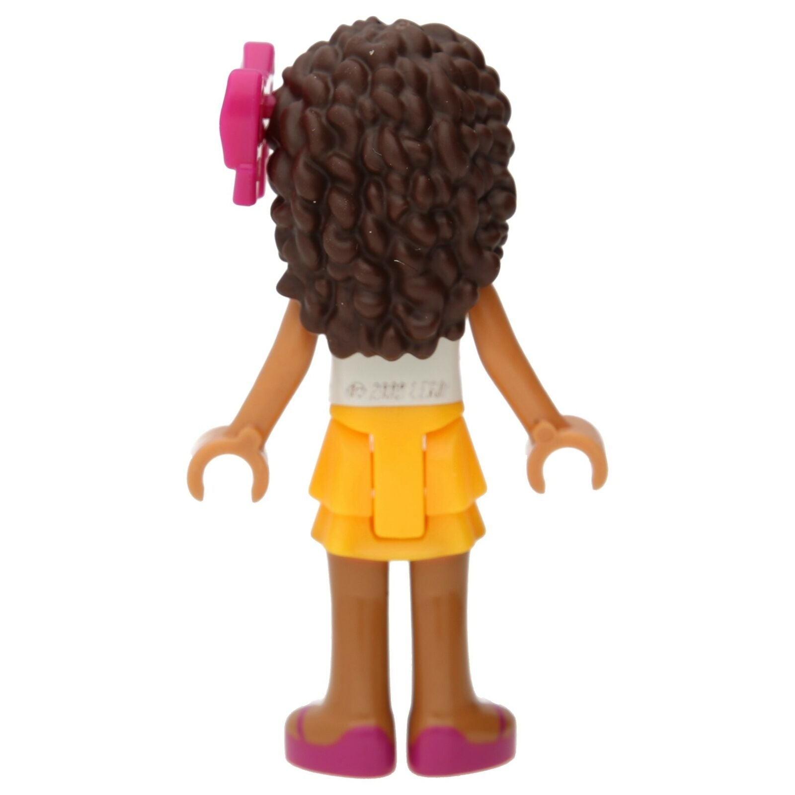 LEGO Friends Minifigure - Andrea with a pink hair loop (light orange skirt)