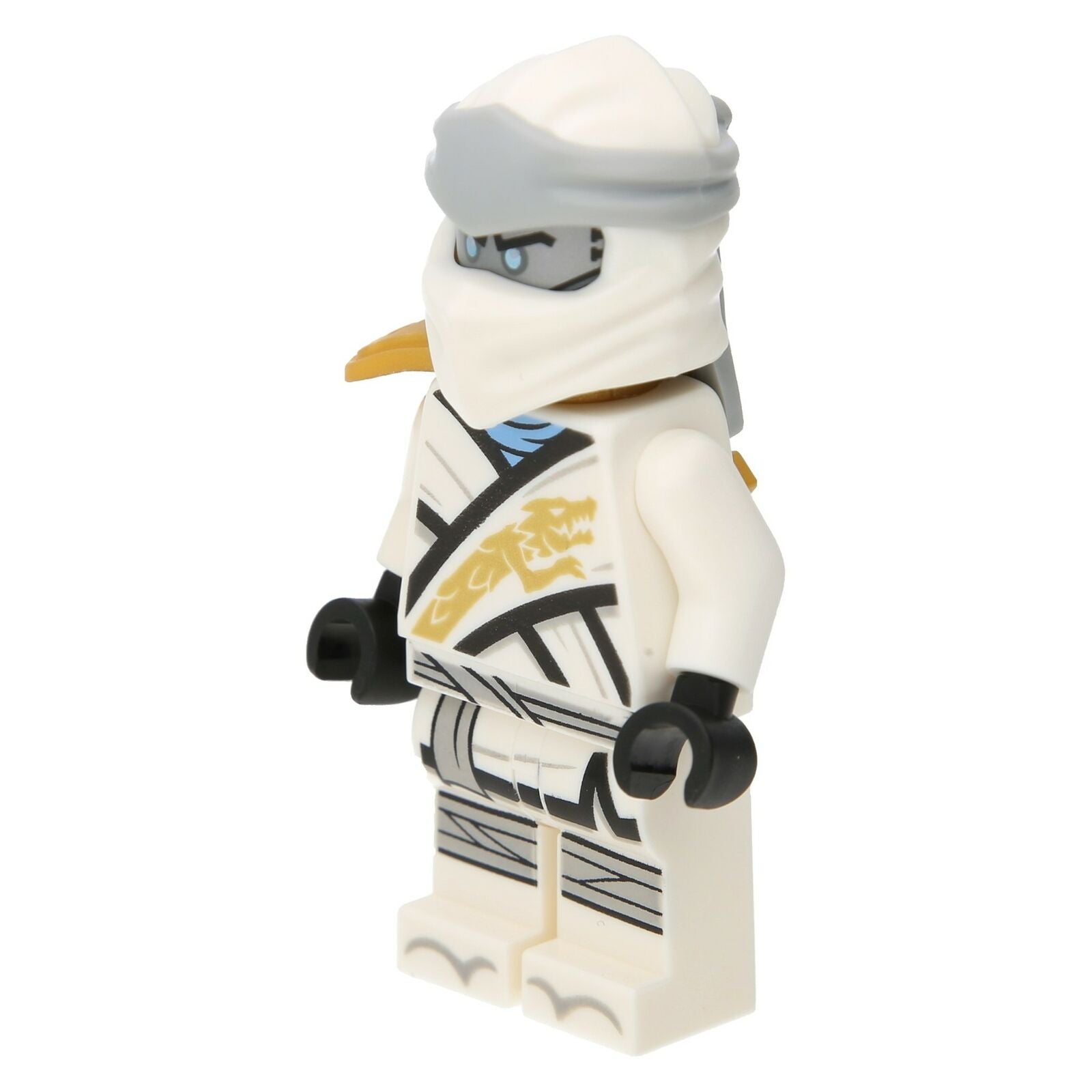 Lego Ninjago Minifigure - Zane with a golden shoulder pad (Mattsilberner Head)