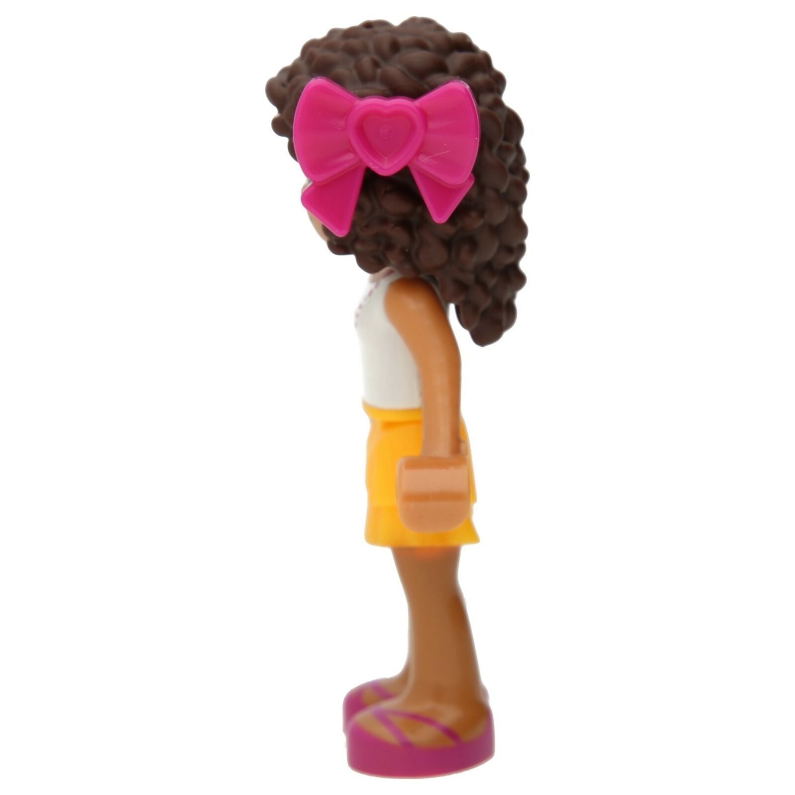 LEGO Friends Minifigure - Andrea with a pink hair loop (light orange skirt)